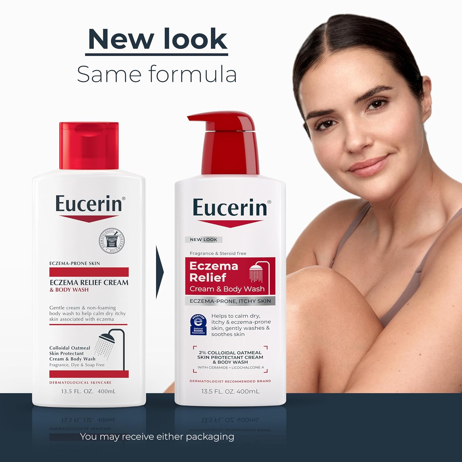 Eucerin Eczema Relief Cream Body Wash, Eczema Body Wash with Colloidal Oatmeal, Ceramide-3 and Licorice Root Extract, 13.5 Fl Oz Bottle