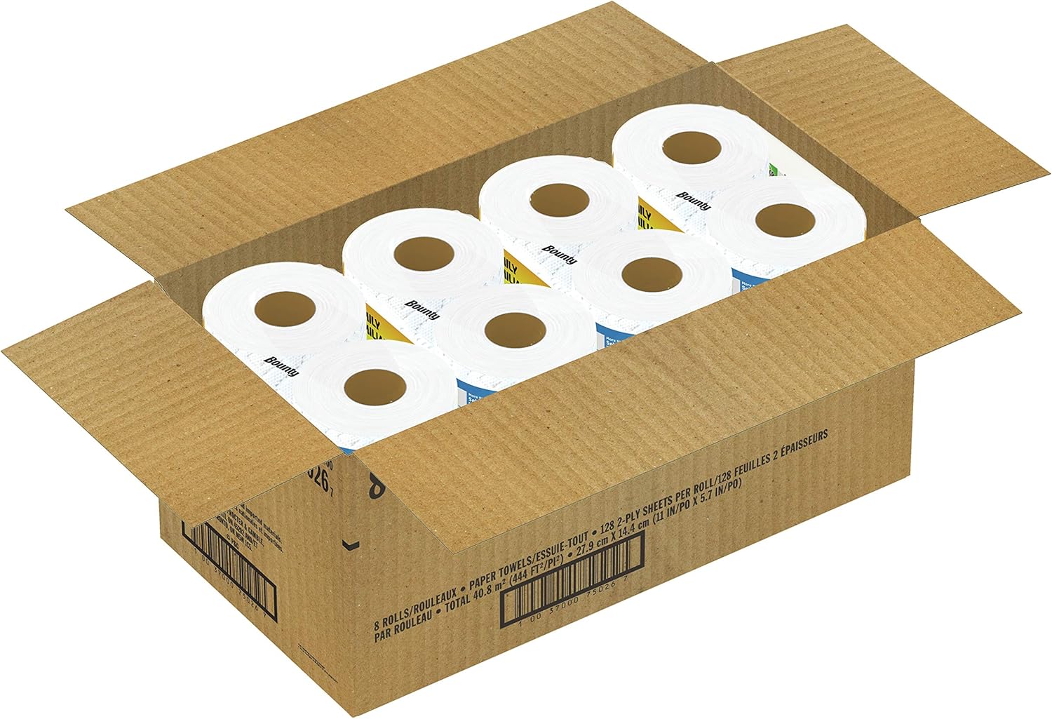 Bounty Quick Size Paper Towels, White, 8 Family Rolls