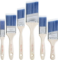 Bates- Paint Brushes, 6 Pack, Treated Wood Handle, Paint Brushes for Walls, Stain, Furniture