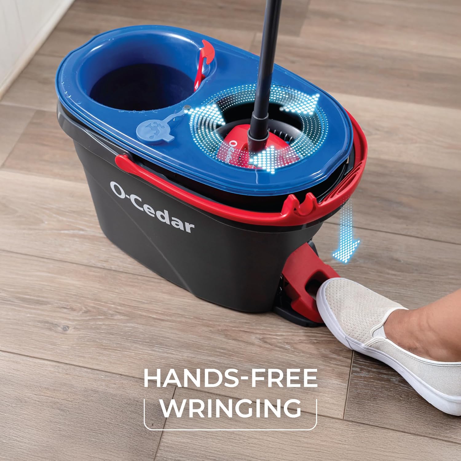 O-Cedar RinseClean Spin Mop & Bucket System | Clean with Water | Removes 99% of Bacteria