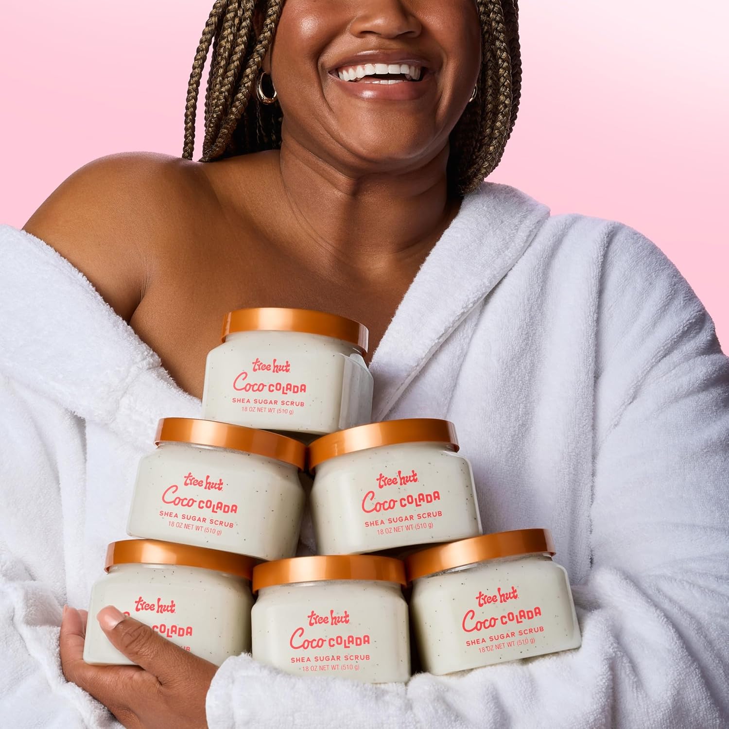 Tree Hut Coco Colada Shea Sugar Scrub, Exfoliating & Hydrating Body Scrub with Shea Butter & Essential Oils, Smooth & Soften Skin, 18 oz