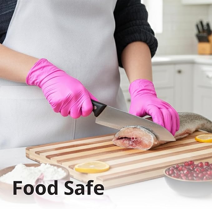 SwiftGrip Powder-Free Nitrile Gloves, 3-mil, Disposable Nitrile Gloves, Latex-Free, Powder-Free - Pink/Fuchsia