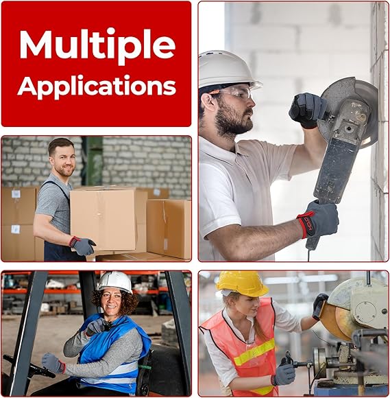 HANDLANDY Work Gloves for Men & Women, Utility Mechanic Working Gloves Touch Screen, Flexible Gardening Gloves for Yard