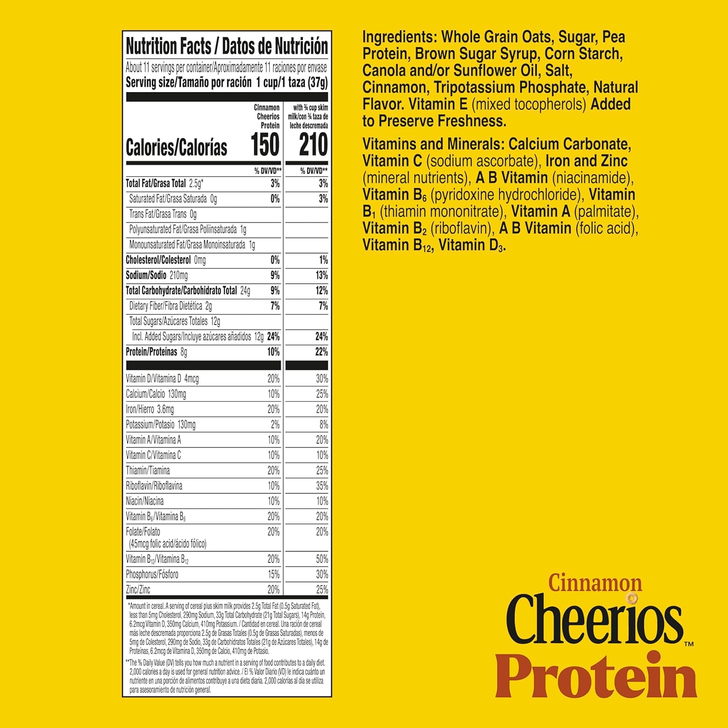 Cheerios Protein Cereal, Cinnamon, 8g Protein, Family Size, 15 oz