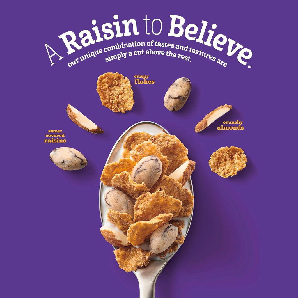 Raisin Nut Bran Cereal, High Fiber Cereal, Made with Whole Grain, 20.8 oz