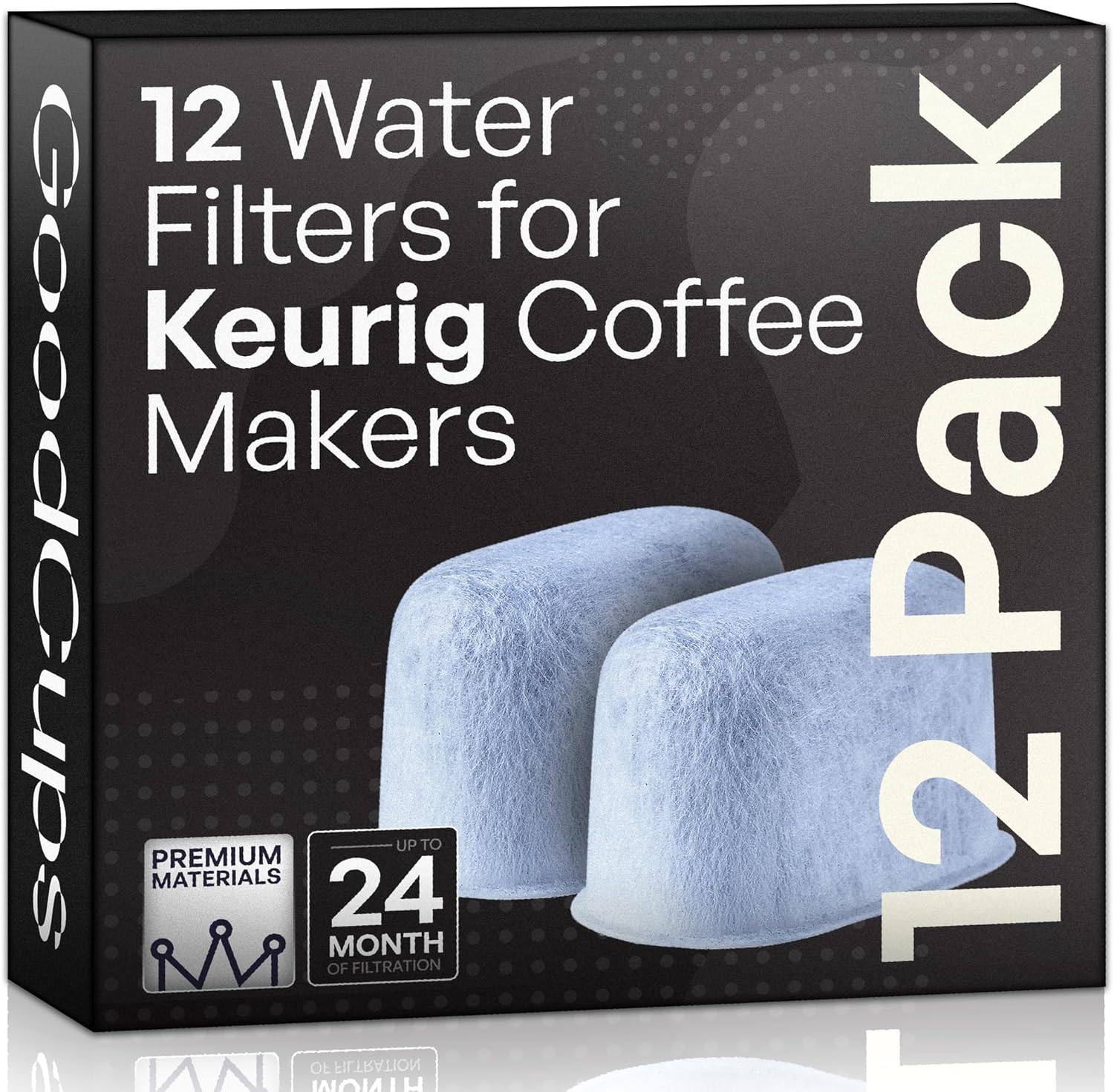 Keurig Filter Replacement - 12 Water Filters for Keurig K-Mini, K-Supreme, K-Slim, K-Express, K-Classic, K-Duo, K-Duo Hot & Iced, K-Elite, K-Select, K-Cafe, K-Compact, 2.0 and 1.0 Brewers