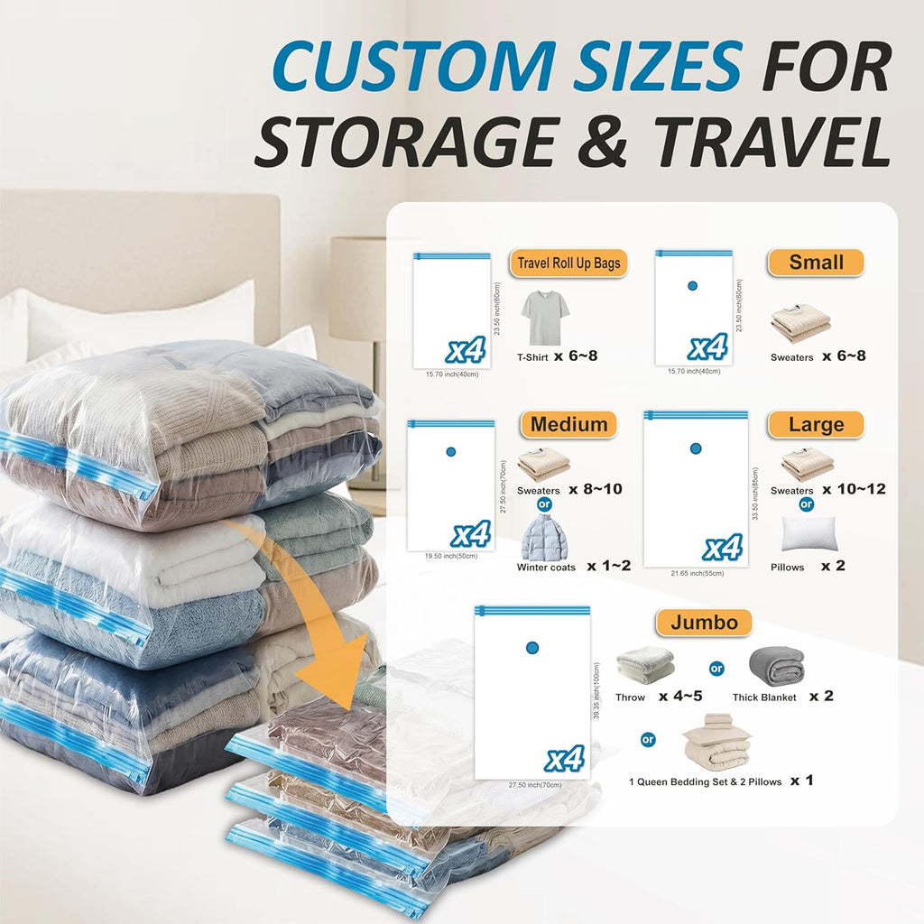 Vacuum storage bags