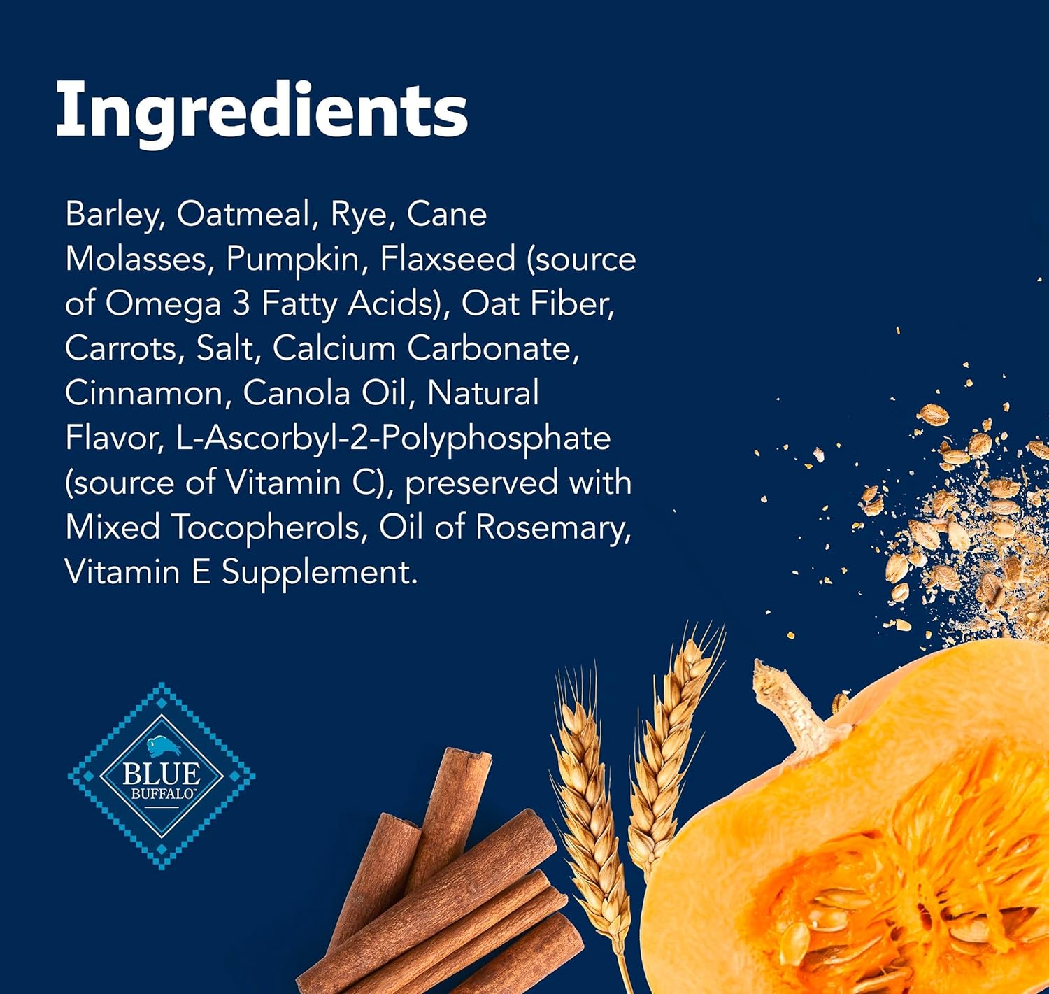 Blue Buffalo Health Bars Crunchy Dog Biscuits, Oven-Baked with Natural Ingredients, Pumpkin & Cinnamon, 16-oz Bag