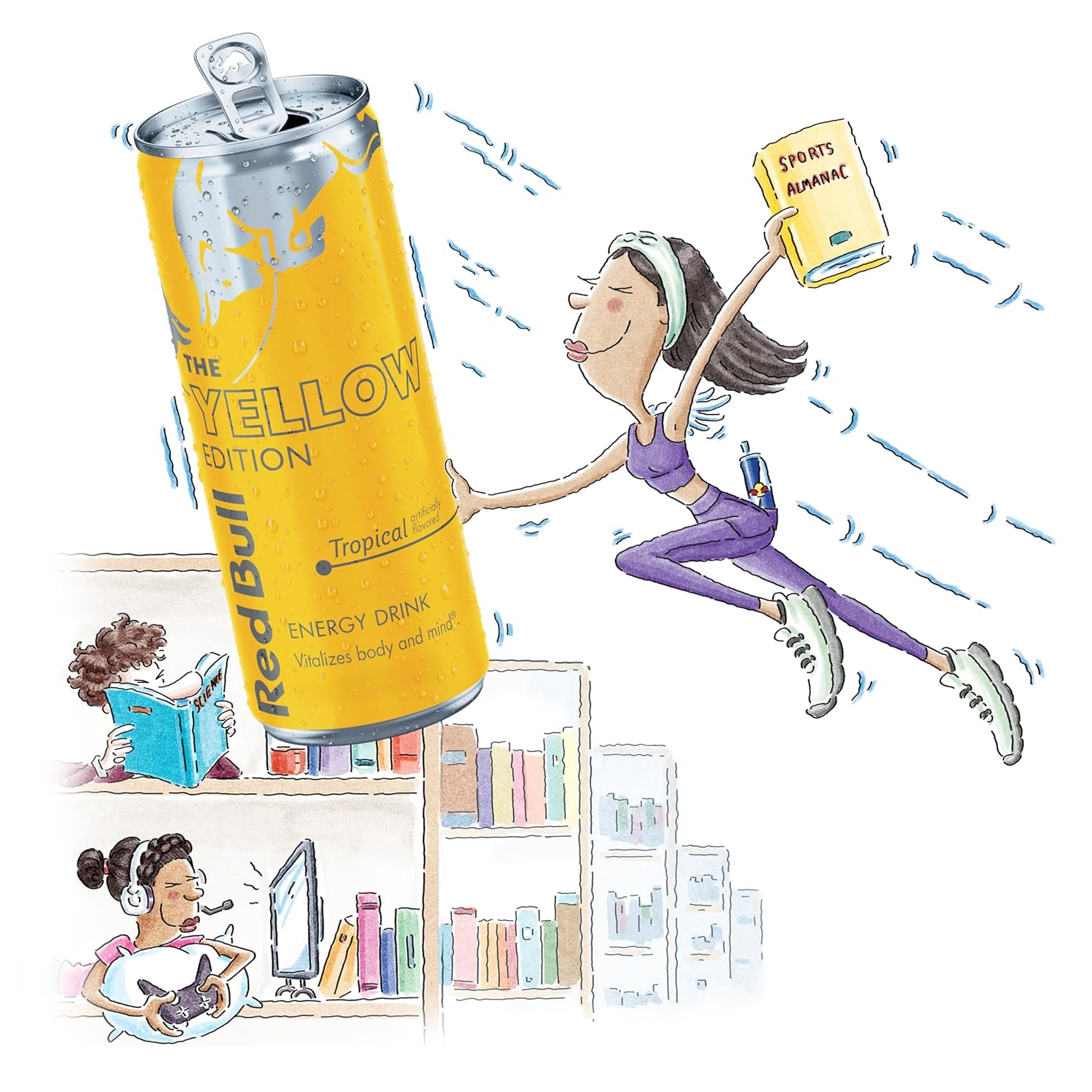 Red Bull Energy Drink, Tropical, Yellow Edition, 8.4 Fl Oz (24 Count)