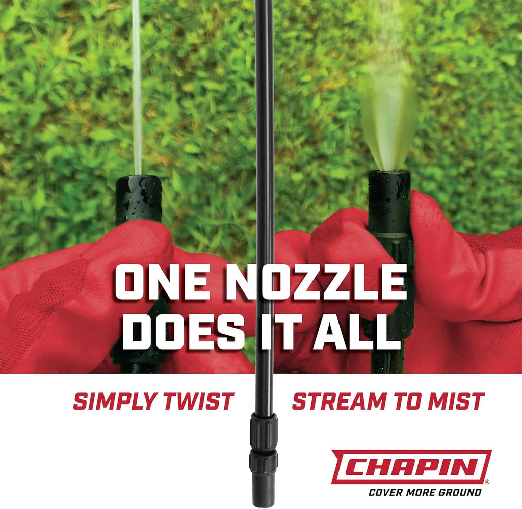 Chapin 20004 Pump Sprayer, 1-Gallon SureSpray Translucent Tank with an Easy Fill Funnel-Top Opening, Adjustable Cone Nozzle & 34" Long Reach Hose, Used for Fertilizer, Pesticides, Weeds & Pests