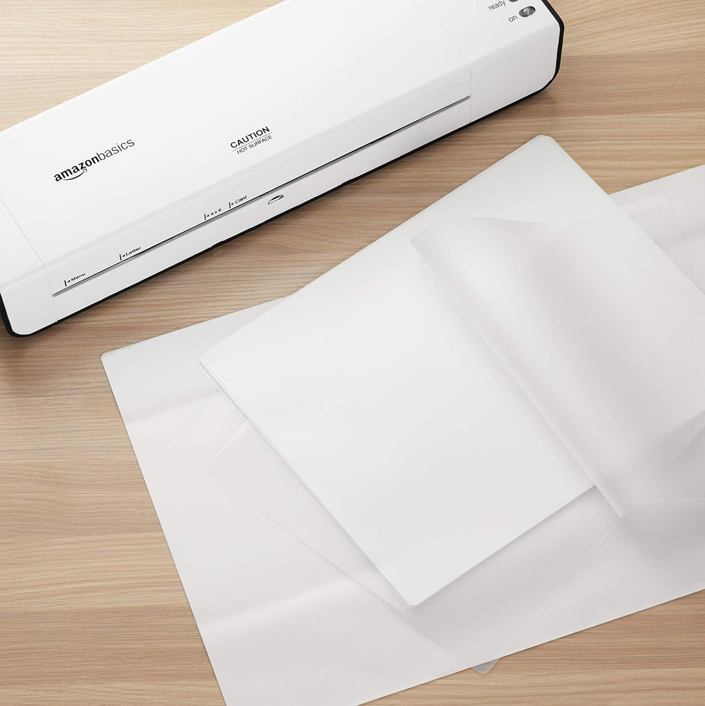 Amazon Basics Clear Thermal Laminating Plastic Paper Laminator Sheets, 9 x 11.5-Inch, 200-Pack, 2.8mil