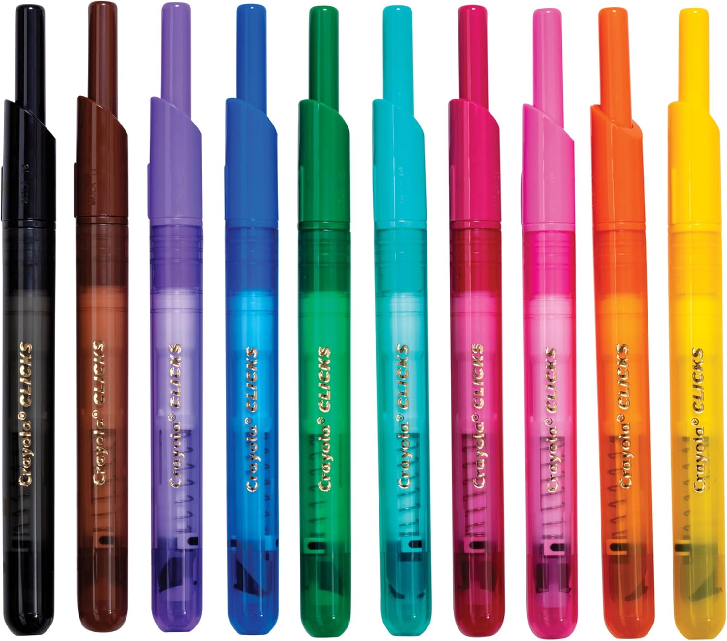 Crayola Clicks Retractable Tip Markers (10ct), Washable Cone Tip Art Marker Set, Easter Basket Stuffer Essentials, Easter Craft Supplies for Coloring Books, Ages 3+