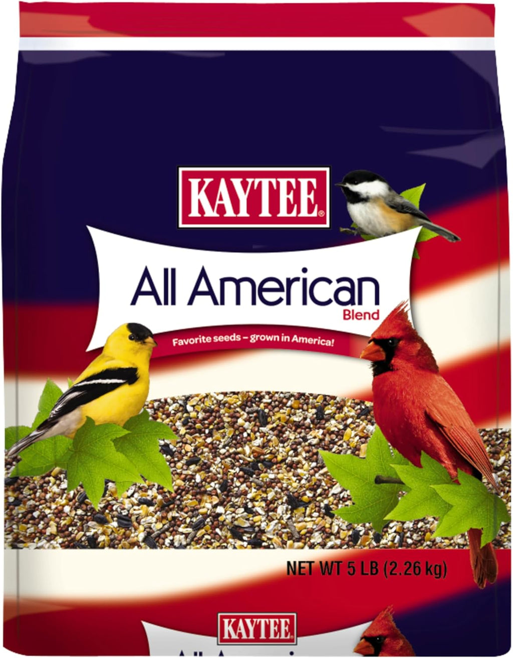 Kaytee All American Wild Bird Food Seed Blend for Cardinals, Blue Jays, Finches & Other Outdoor Wild Birds, 5 Pounds