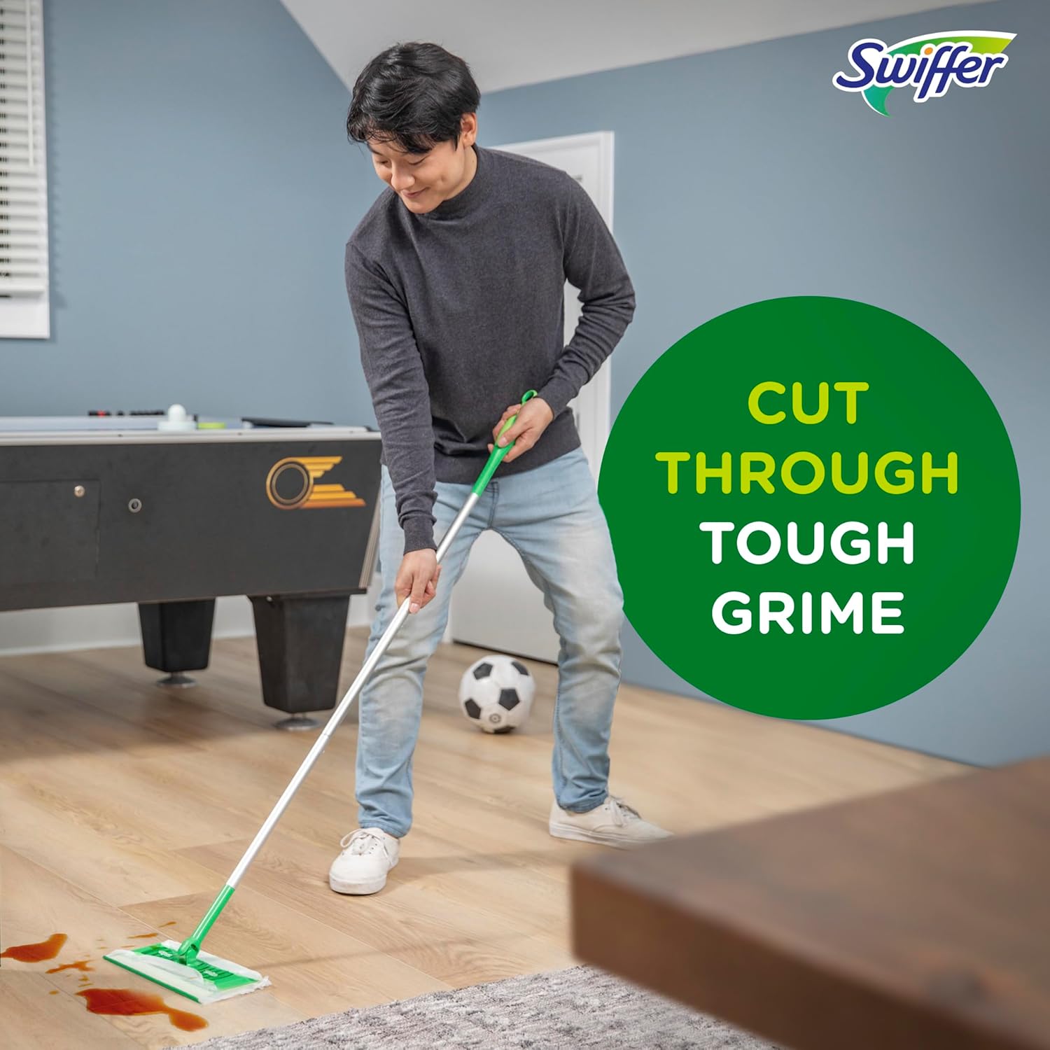 Swiffer Sweep + Mop, Wet Pads Refill, Floor Cleaner for Dirt, Dust, Hair, Cleaning Cloths for Mopping Home, Bathroom, Kitchen, All Purpose Multi-Surface Floor Wipes, Fresh, 24ct