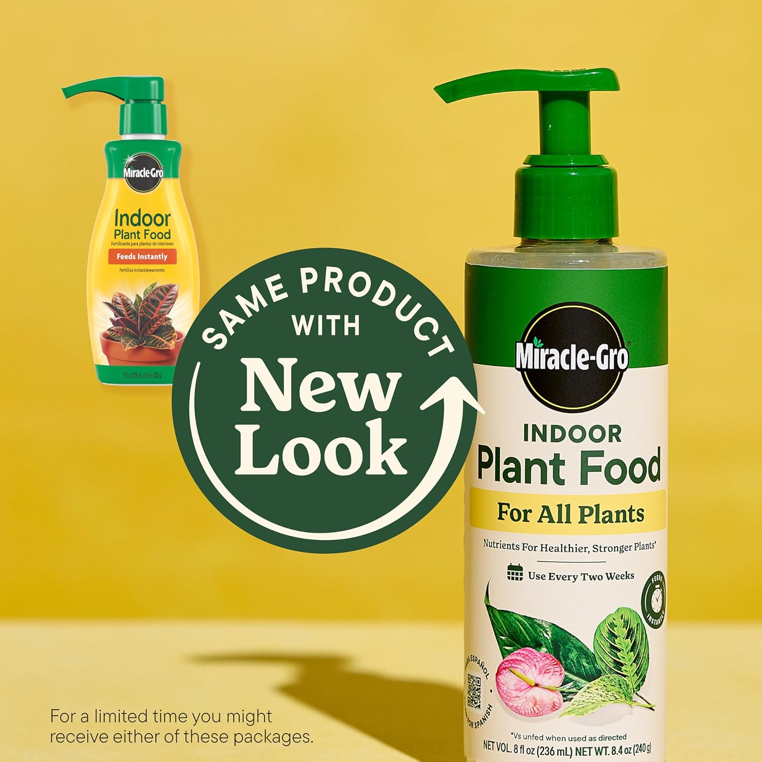 Miracle-Gro Indoor Plant Food for All Plants, Liquid Plant Food for Houseplants, Flowers, Vegetables, Herbs, and More, 8 fl. oz., 2-Pack