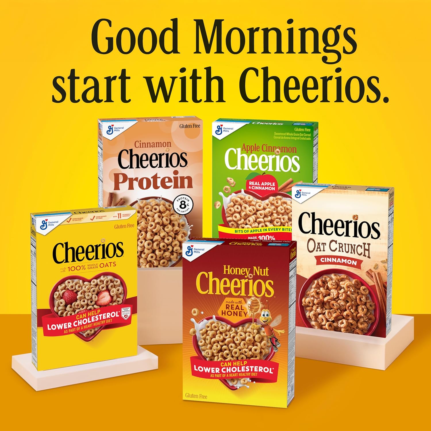 Apple Cinnamon Cheerios, Heart Healthy Gluten Free Breakfast Cereal, Made with Whole Grain Oats, Family Size, 19 oz
