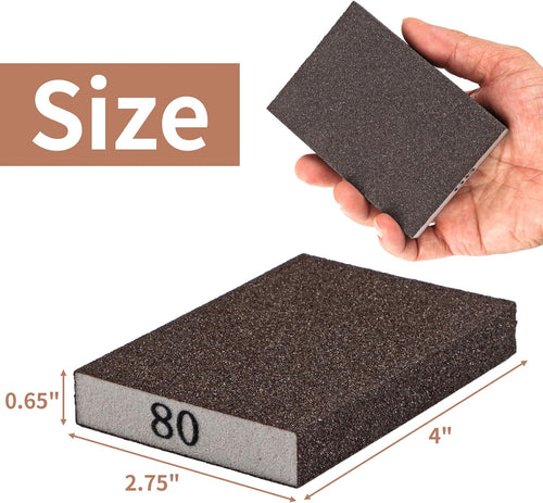 8 Pack Sanding Sponge, Sanding Blocks 60/80/120/220 Grit Assortment, Sand Paper for Wood Furniture, Sander Pads, Washable and Reusable Sandpaper for Drywall Metal Glasses Repair