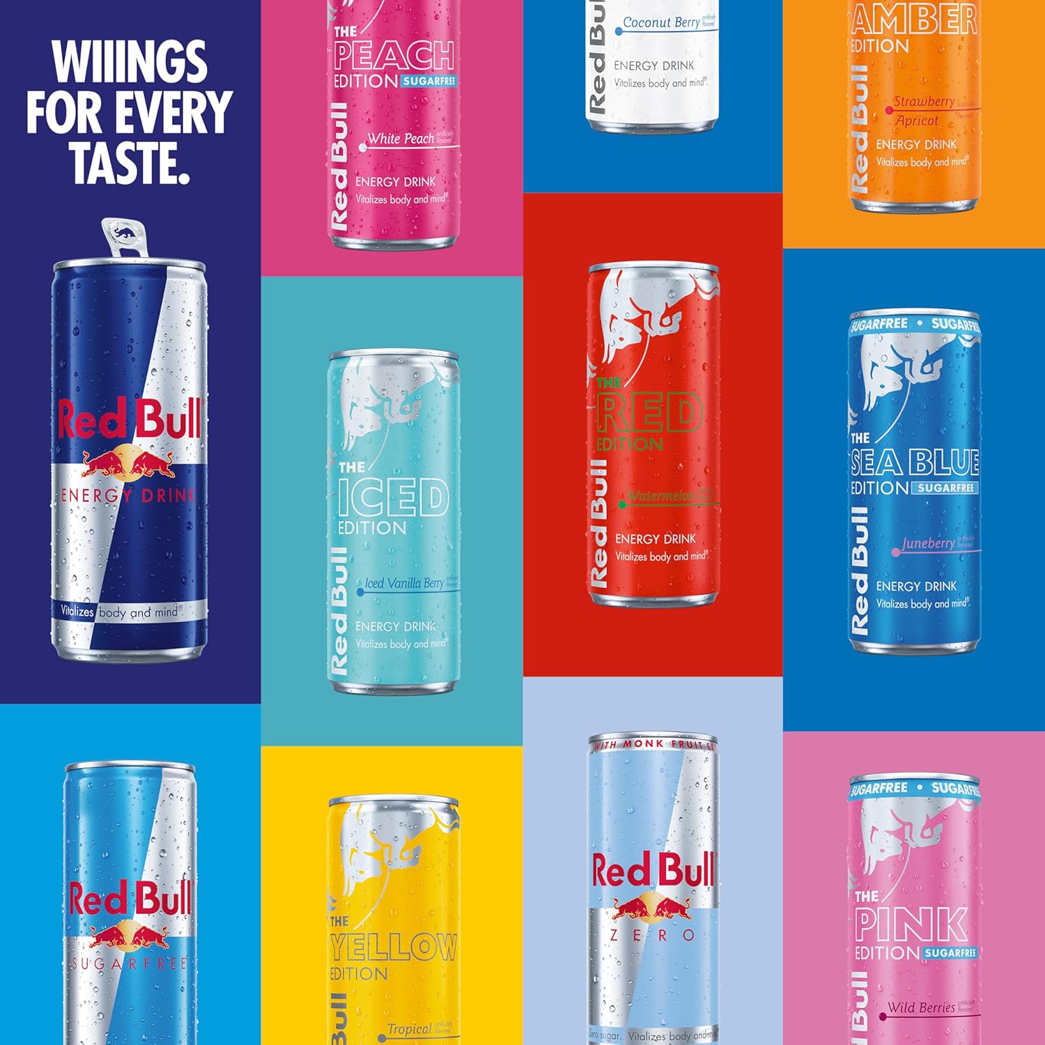 Red Bull Energy Drink with 80mg Caffeine plus Taurine & B Vitamins, 8.4 Fl Oz, Pack of 24 Cans