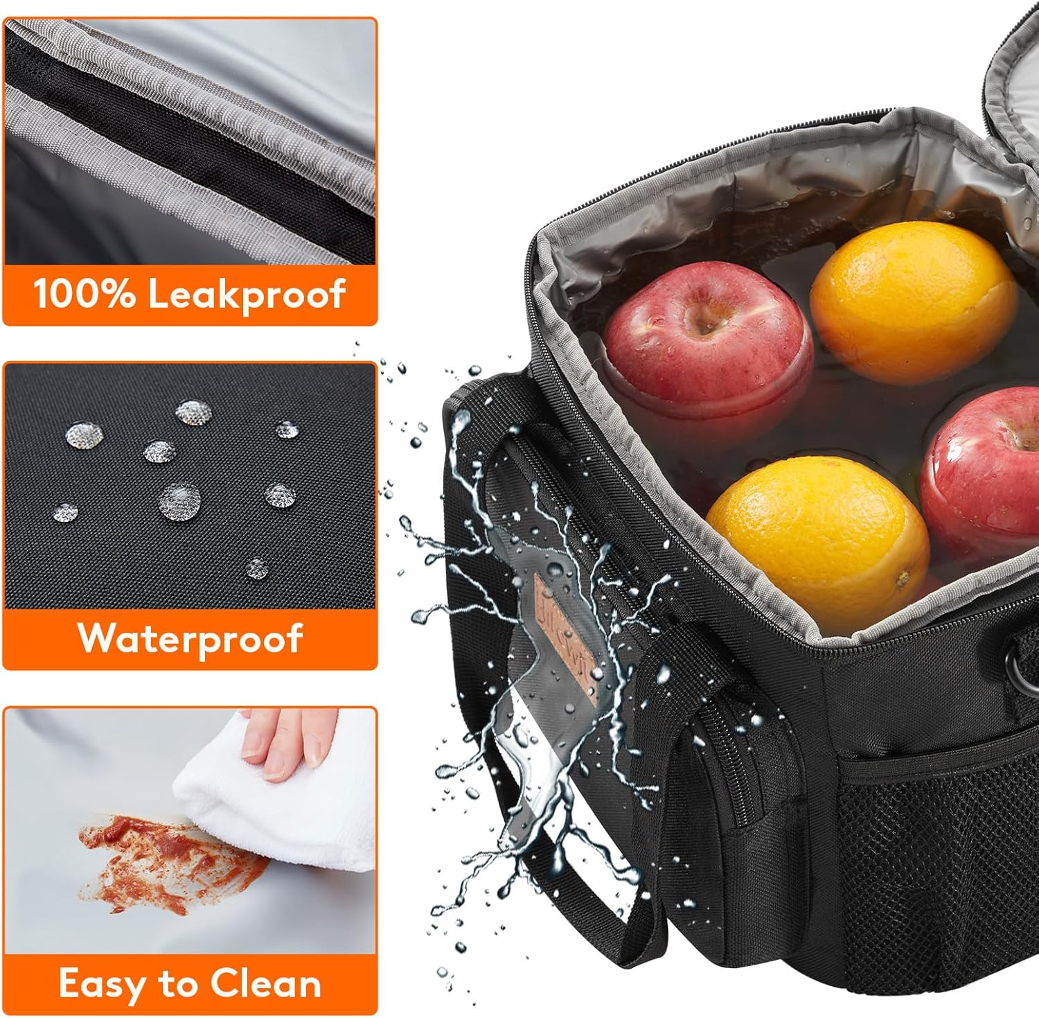 Lifewit Medium Lunch Bag, Insulated Lunch Box, Soft Cooler Cooling Tote for Adult Men Women, Black 12-Can (9L)
