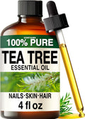 100% Pure Tea Tree Oil - 4 Fl Oz Tea Tree Essential Oil for Hair, Skin, Diffuser, Aromatherapy & DIY Soap Making Scent