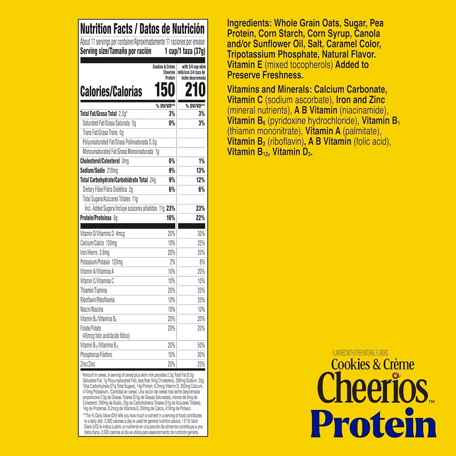 Cheerios Protein Cereal, Cookies and Crème, 8g Protein, Family Size, 15 oz