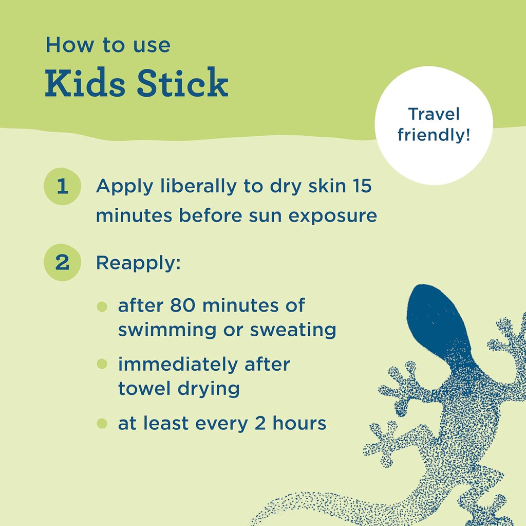 Blue Lizard Kids Mineral SPF 50 Sunscreen Stick, Zinc Oxide, 100% Mineral Actives, Developed for Kids’ Sensitive Skin, TSA-Friendly, Vegan, Paraben-free, Fragrance-Free, 0.5 oz