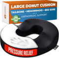5 STARS UNITED Donut Pillow Hemorrhoid Tailbone Cushion – Large Cushion for Pain Relief – Coccyx, Prostate, Sciatica, Pelvic Floor, Pressure Sores, Pregnancy, Postpartum Recovery, Black
