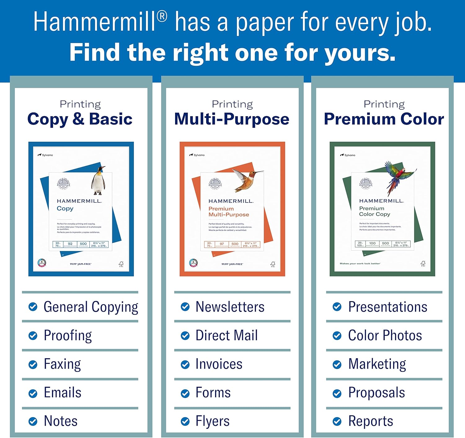 Hammermill Printer Paper, 20 lb Copy, 8.5 x 11-8 Ream (4,000 Sheets) - 92 Bright, Made in the USA