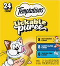 Temptations Creamy Puree Squeezable Lickable Cat Treats, Wet Cat Treats with Chicken, Salmon, and Tuna Variety Pack, 0.42 oz. Tubes, 24 Count