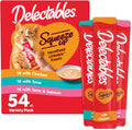 Delectables Squeeze Up Variety Pack, Creamy Squeezable Puree, Lickable Wet Cat Treats, Grain Free, No Added Fillers, No By-Products, No Added Preservatives, 0.5 Ounces Tube, 54 Tubes Total
