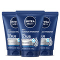 NIVEA MEN Maximum Hydration Face Scrub with Provitamin B5 and Aloe Vera, Exfoliating Face Wash Deeply Cleanses to Unclog Pores, 4.4 Oz Tube, Pack of 3