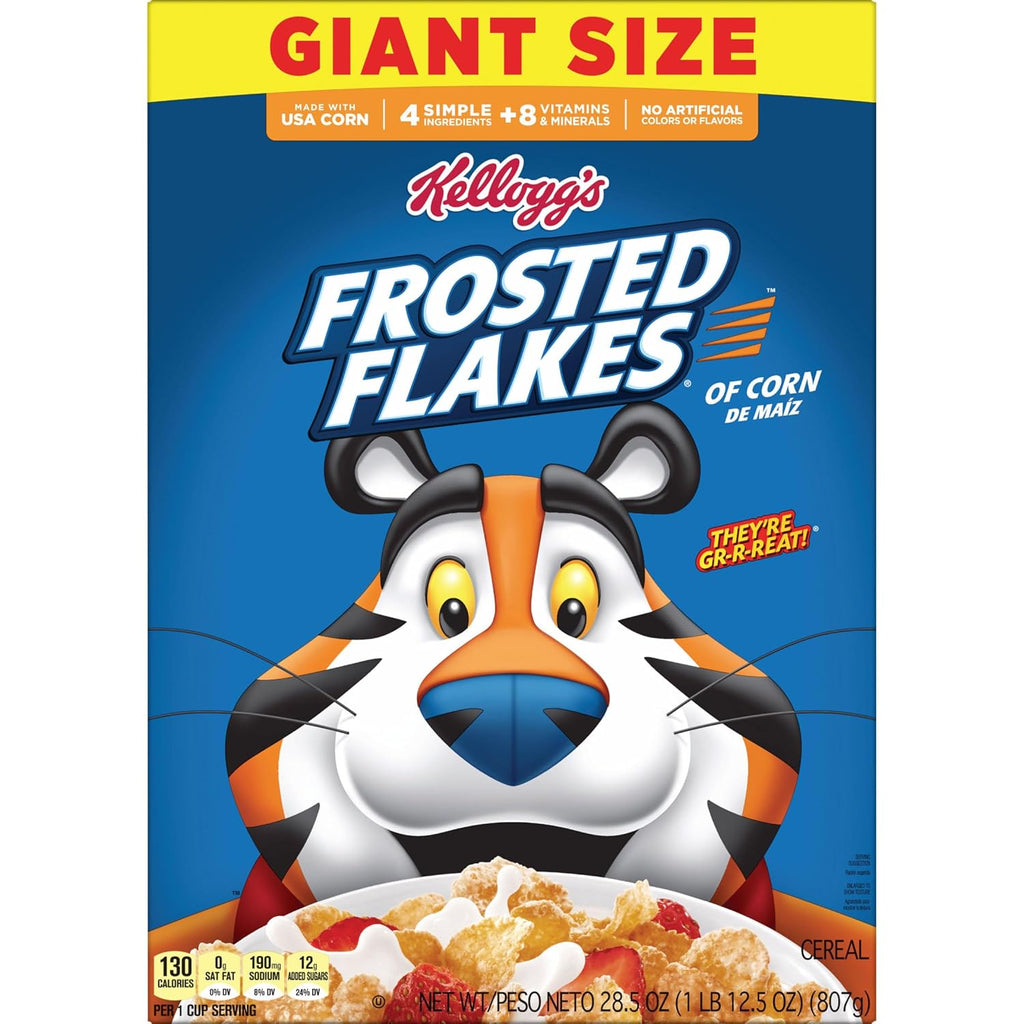 Kellogg's Frosted Flakes Breakfast Cereal, Fat Free, Giant Size, 28.5 oz
