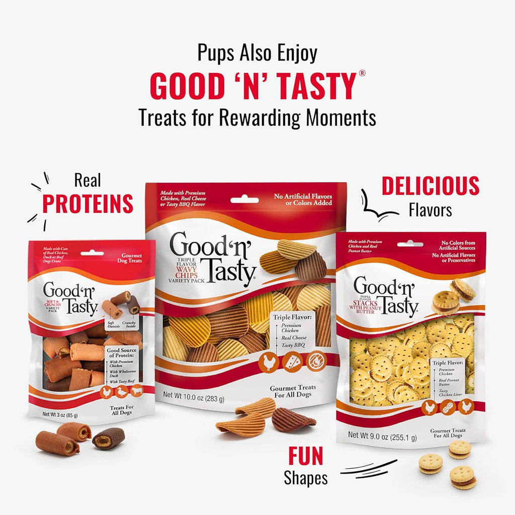 Good ‘n’ Fun Triple Flavor Kabobs Chews for All Dogs, 24 Ounces, Treat Your Dog to Long-Lasting Chews Made from Beef Hide, Real Chicken, Pork Hide, Duck and Chicken Liver