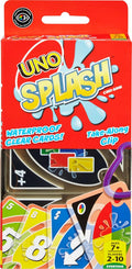 Mattel Games UNO Splash Card Game with Waterproof Cards and Portable Clip for Travel, Camping and Game Nights Away