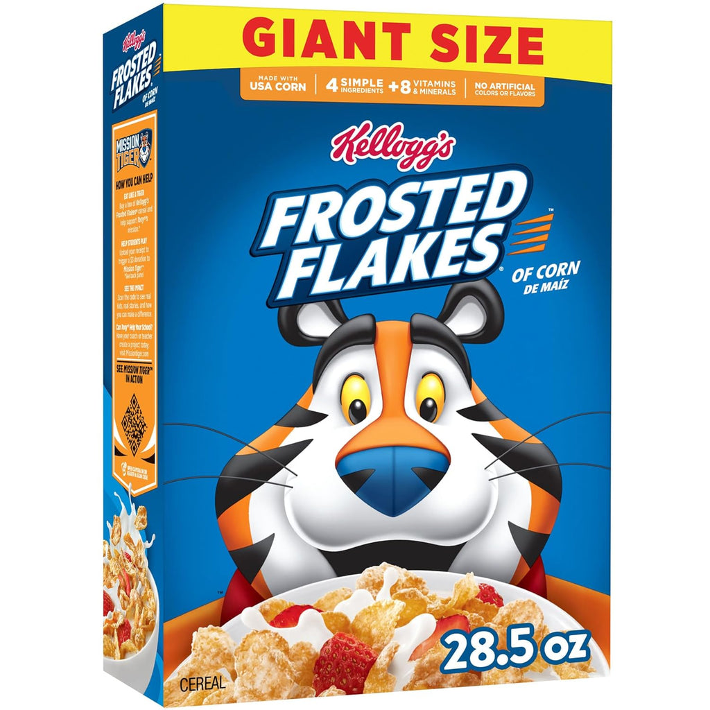 Kellogg's Frosted Flakes Breakfast Cereal, Fat Free, Giant Size, 28.5 oz