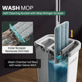 Wash Mop self cleaning bucket with mop wringer scraper