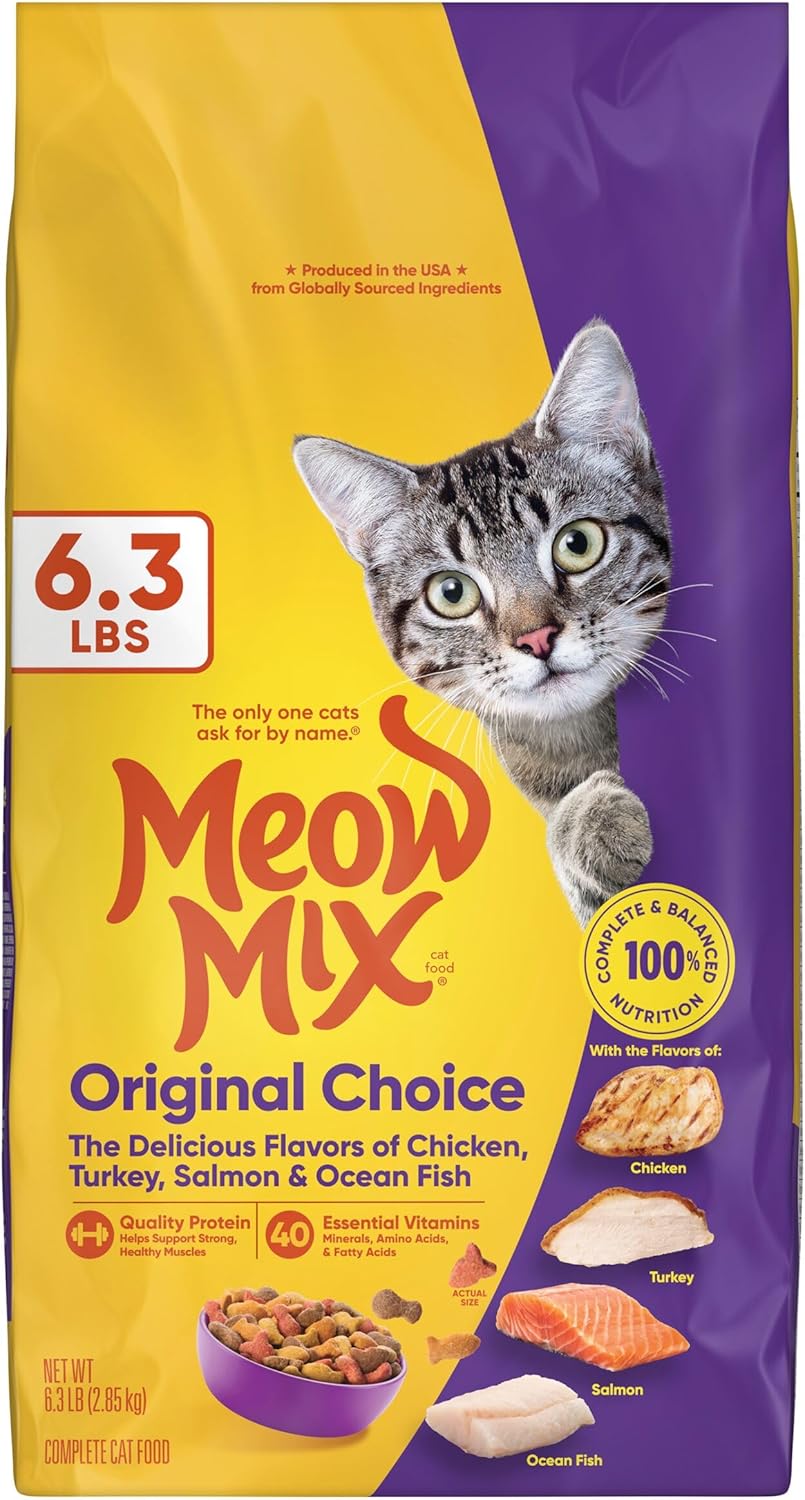 Meow Mix Original Choice Dry Cat Food, 6.3 Pound Bag