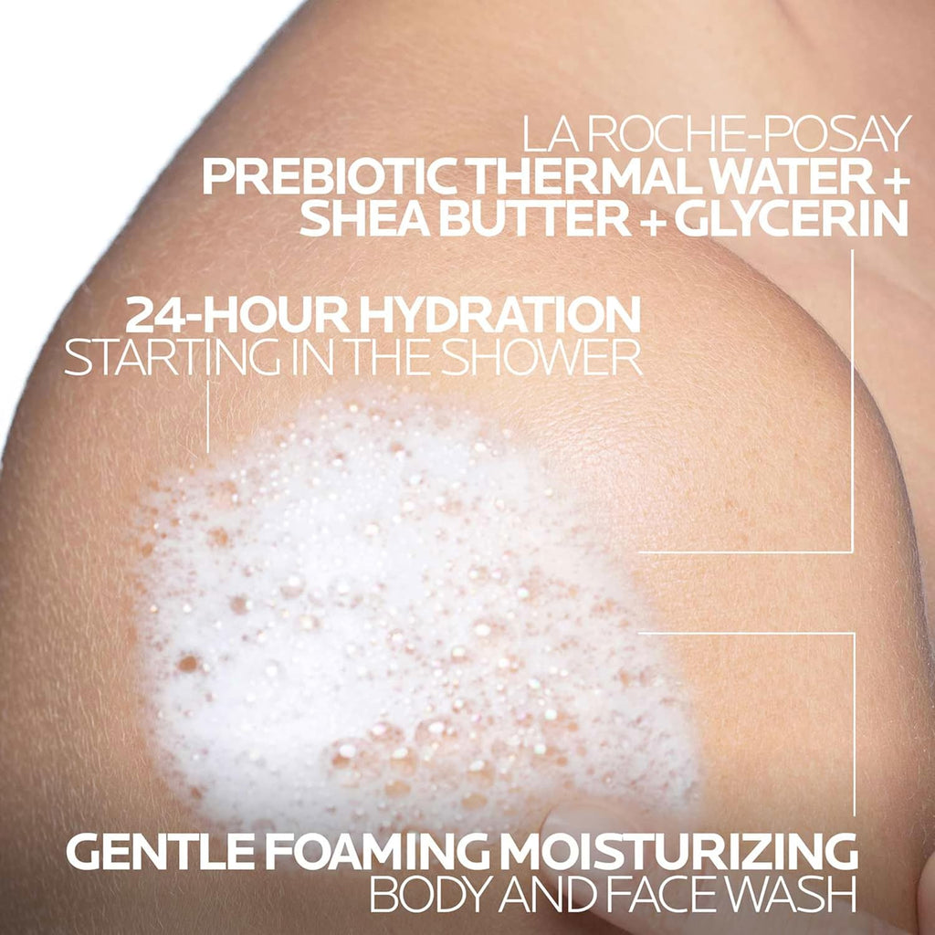 La Roche-Posay Lipikar AP+ Gentle Foaming Moisturizing Wash, Shea Butter + Niacinamide + Glycerin, Moisturizing Body Wash For Dry Skin, National Eczema Association Accepted, Dermatologist Tested
