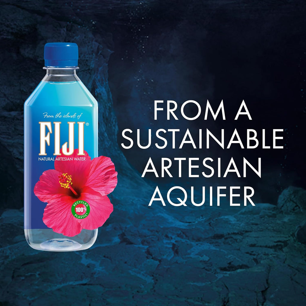 FIJI Artesian Bottled Water, 500 mL (16.9 fl oz), Pack of 24