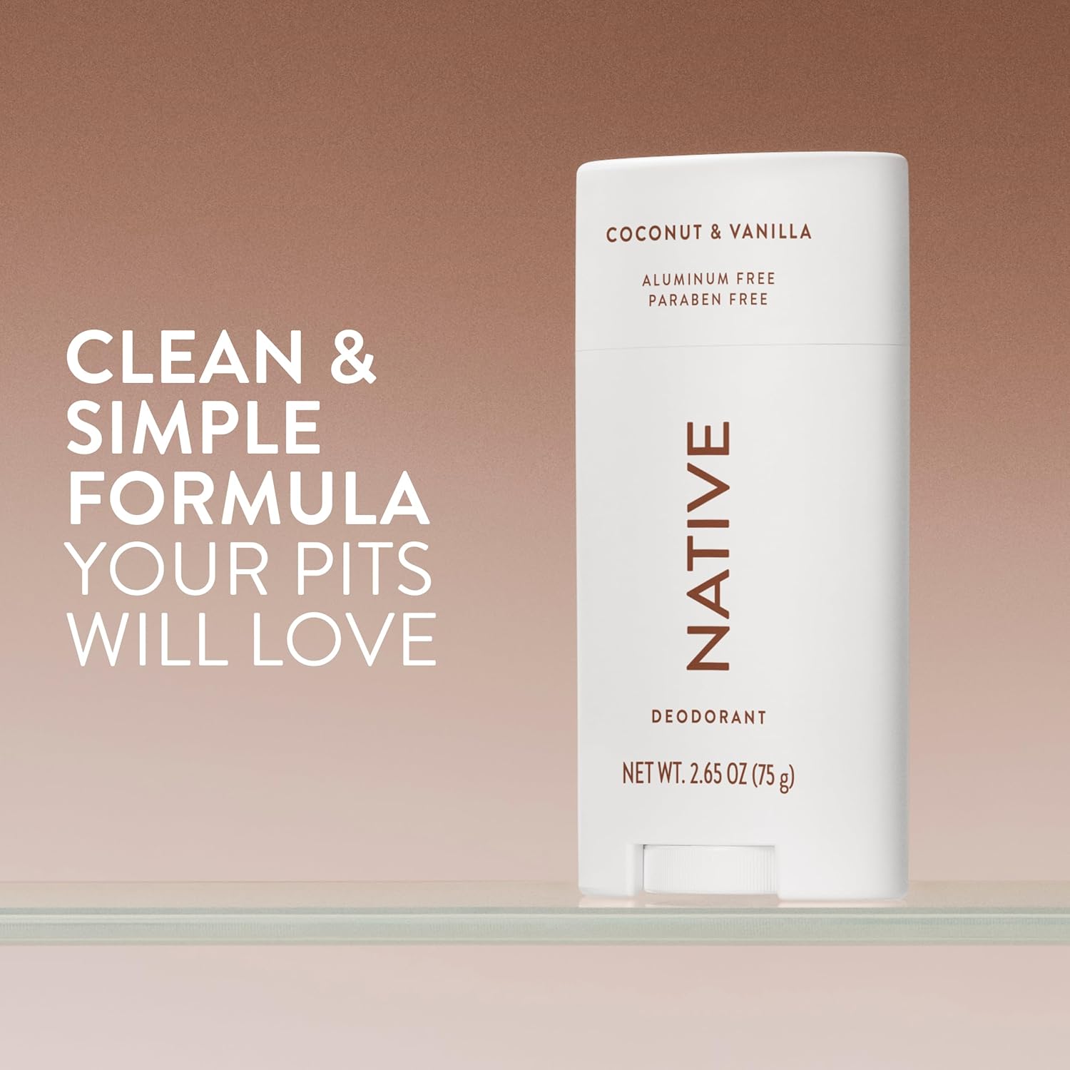 Native Deodorant Contains Naturally Derived Ingredients, 72 Hour Odor Control, Deodorant for Women and Men, Aluminum Free, Coconut & Vanilla 2.65oz