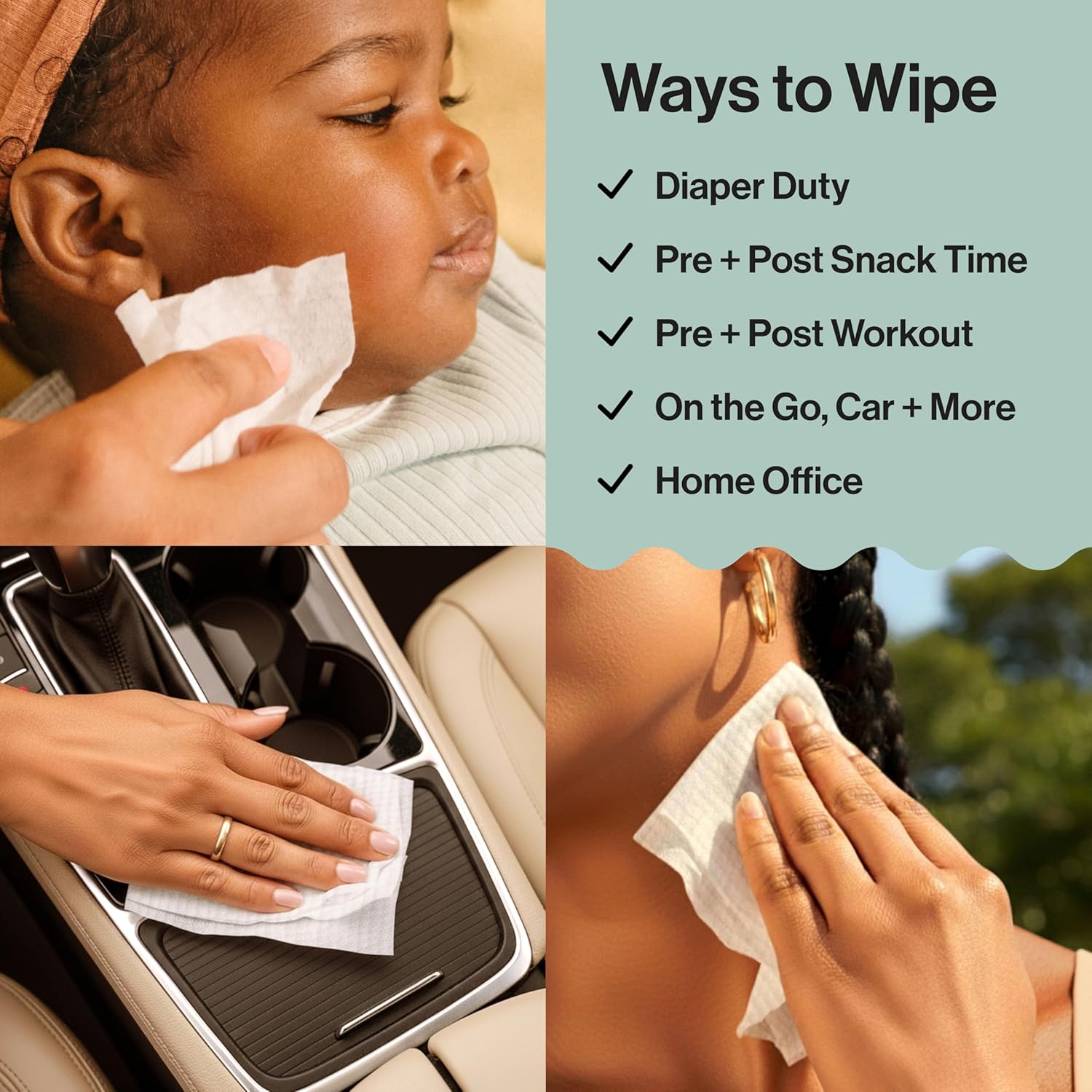 The Honest Company Baby Wipes for Sensitive Skin, Hypoallergenic, Fragrance-Free, Multi-Use, Pattern Play Design, 720 Count (8 Packs of 90)