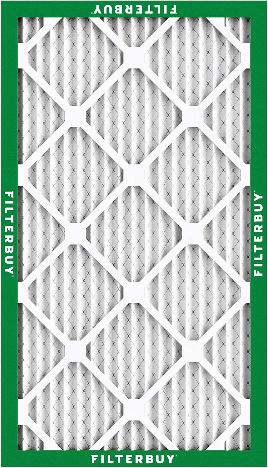 Filterbuy 16x25x1 Air Filter MERV 8 Essential Dust & Allergy Defense (4-Pack), Electrostatic Pleated HVAC AC Furnace Filters Replacement (Actual Size: 15.50 x 24.50 x 0.75)