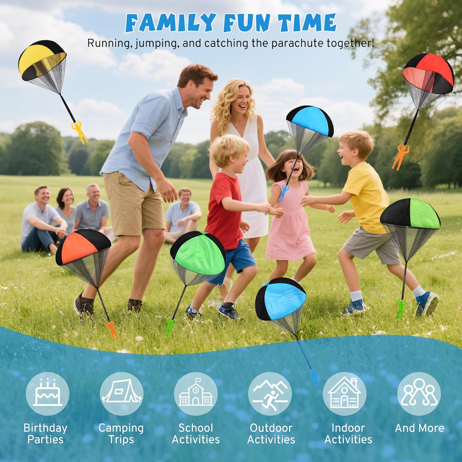 Parachute Toy for Kids, Outdoor Toys Flying Parachute Men, Inside & Outside Toys for or 3 4 5 6 7 8 9 10 11 12 Year Old, Easter Basket Stuffers for Kids Grandkids Ideal 2026 Unique Party Favors