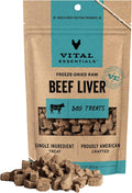 Vital Essentials Freeze Dried Dog Treats | Beef Liver, Single Ingredient | Premium Quality | Grain Free Training Treats for Dogs, 2.1 oz Bag
