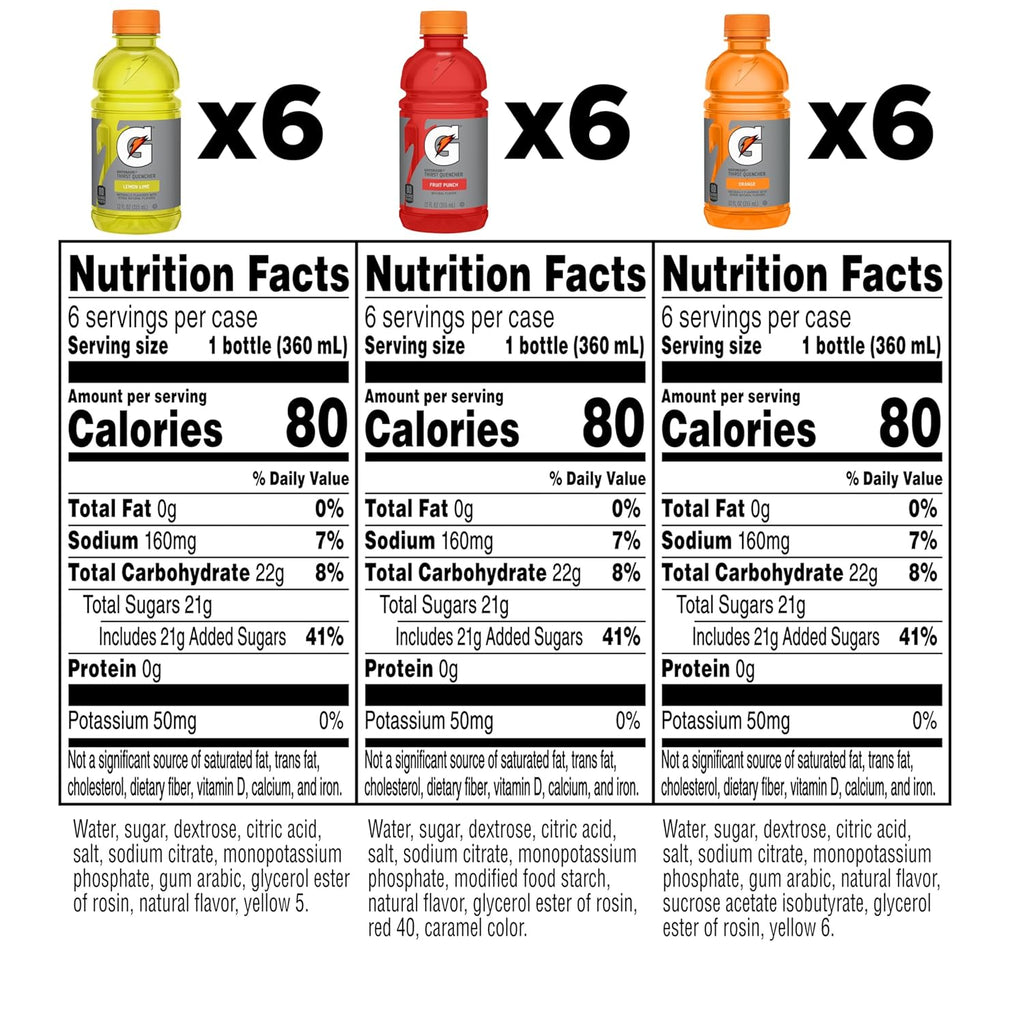 Gatorade Thirst Quencher Sports Drink, Variety Pack, 12 Fl Oz (Pack of 18)