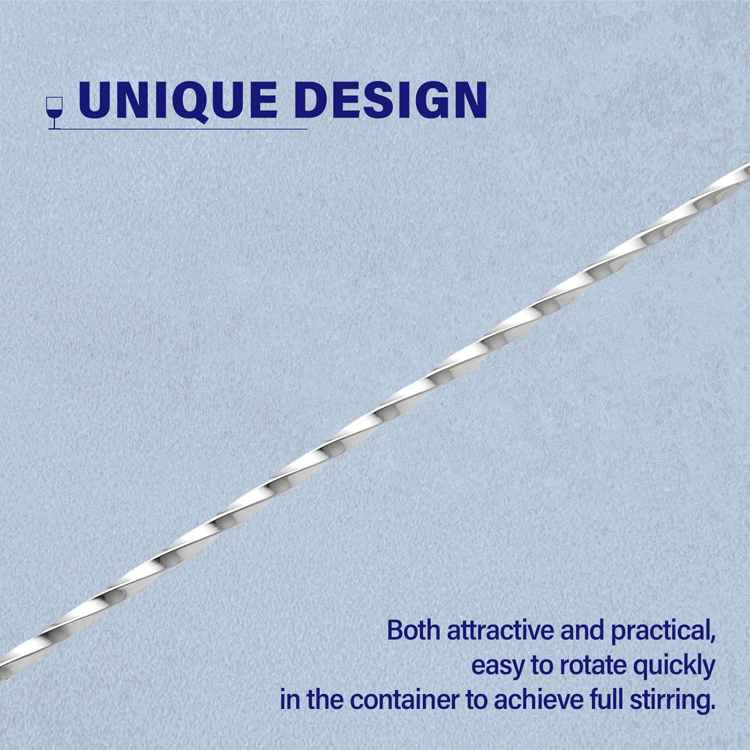 Briout Bar Spoon Cocktail Mixing Stirrers for Drink, Stainless Steel 12 Inches Long Handle, Silver 2 Pieces