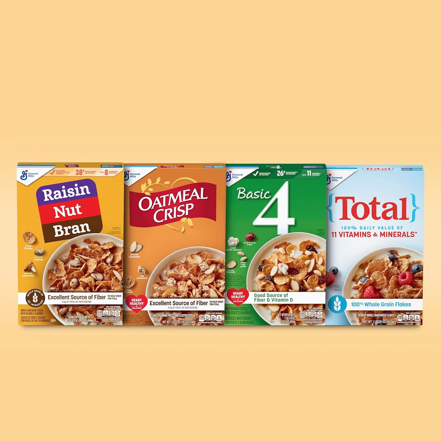 Raisin Nut Bran Cereal, High Fiber Cereal, Made with Whole Grain, 20.8 oz