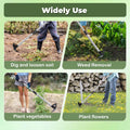 NICOFPHY Weed Puller Tool with Long Handle - 60" Manual Weeder Remover Tool, 2 in 1 Hand Weed Rake and Garden Hoe for Gardening, Heavy Duty Uprooting Weeding Pull for Yard, Lawn, Patio and Garden