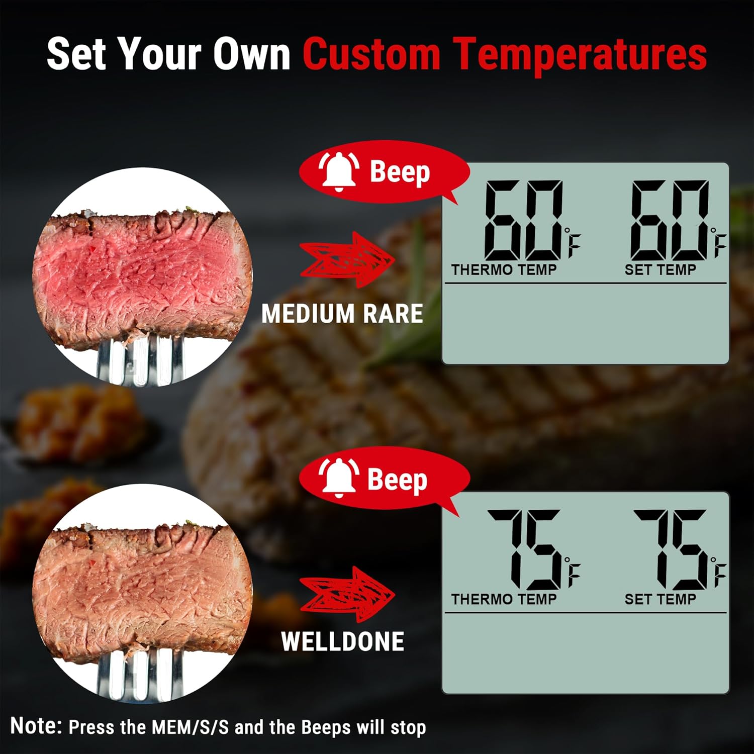 TempPro TP16 Large LCD Digital Cooking Food Meat Thermometer for Smoker Oven Kitchen BBQ Grill Thermometer Clock Timer with Stainless Steel Temperature Probe(Previously ThermoPro)