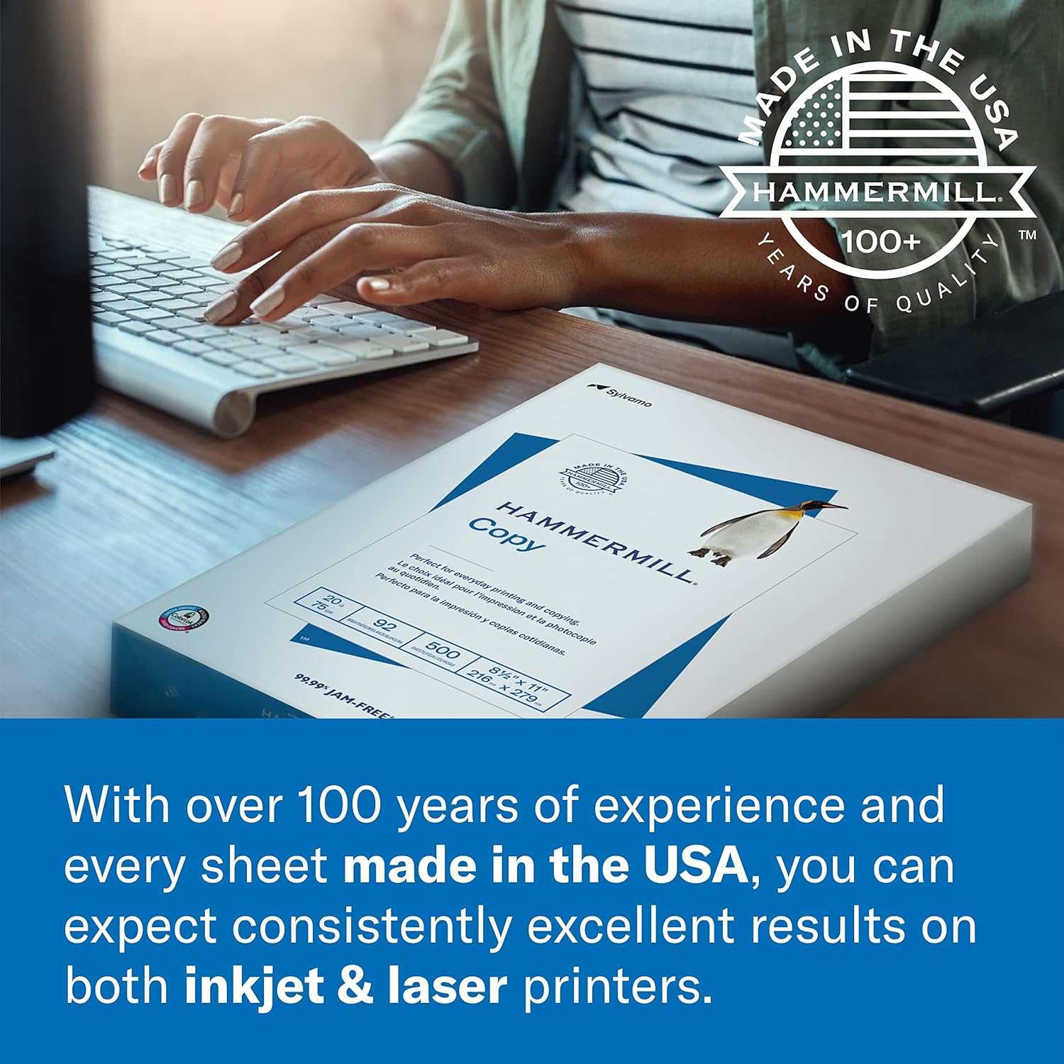 Hammermill Printer Paper, 20 lb Copy, 8.5 x 11-8 Ream (4,000 Sheets) - 92 Bright, Made in the USA